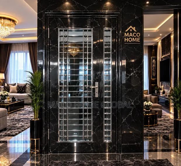 4ft x 7ft Stainless Steel Security Door - Black - 1