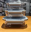 3-Piece Airtight Glass Food Storage Containers - 4