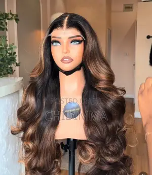 Luxury 24"-26" Frontal Highlight Body Wave Wig - Gashar Jikin Mutum