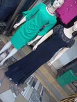 Classy Black Office Dress with Rose Trim - 2