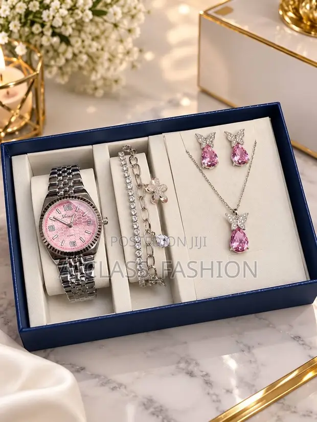 Fashion Jewelry Set (Wristwatch, Necklace, Earrings, Bracelet) - 1