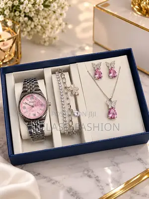Fashion Jewelry Set (Wristwatch, Necklace, Earrings, Bracelet)