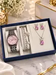 Fashion Jewelry Set (Wristwatch, Necklace, Earrings, Bracelet) - 1