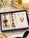 Fashion Jewelry Set (Wristwatch, Necklace, Earrings, Bracelet) - 3