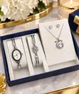 Fashion Jewelry Set (Wristwatch, Necklace, Earrings, Bracelet) - 4