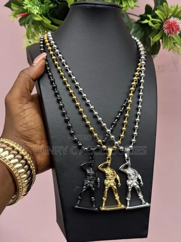 Men's Stainless Steel Soldier Pendant Necklace - 1