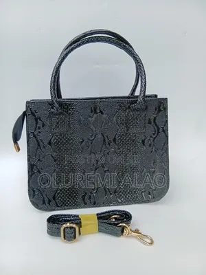 Customised Ladies Hand Bag - Black Synthetic Leather