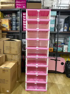 Sabon 9-Shelf Filastik Takalmi Ajiyar Katako - Pink