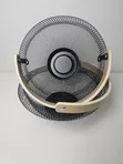 Black Wire Mesh Fruit Storage Basket with Wooden Handle - 1