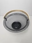 Black Wire Mesh Fruit Storage Basket with Wooden Handle - 3