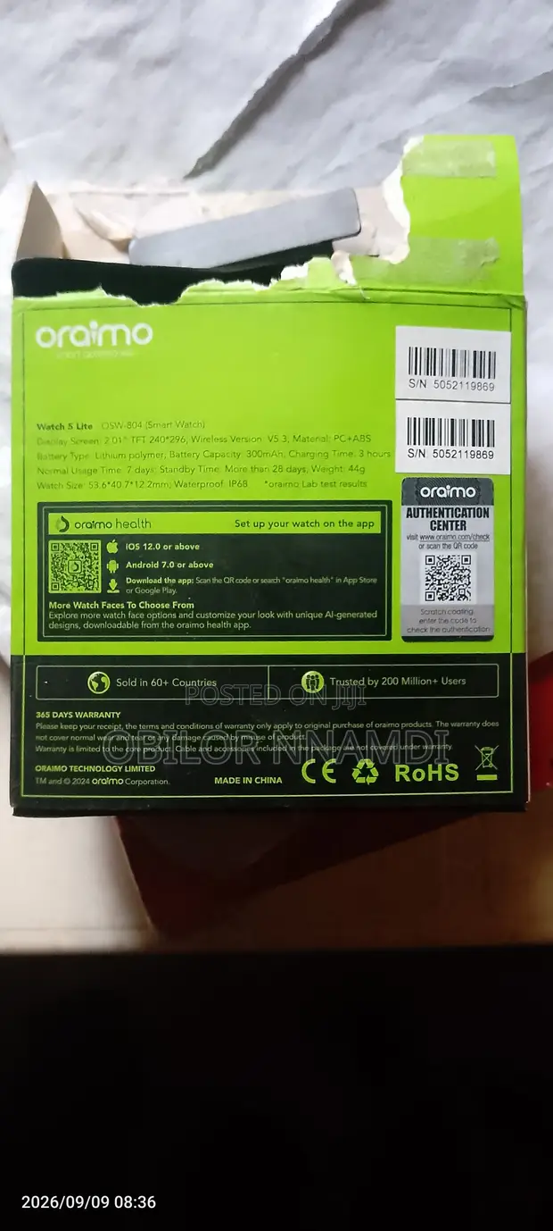 Oraimo Smart Watch - Sabon Kaya - 1