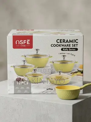 10pcs Ceramic Cookware Set tare da Frypan - Kelly Series