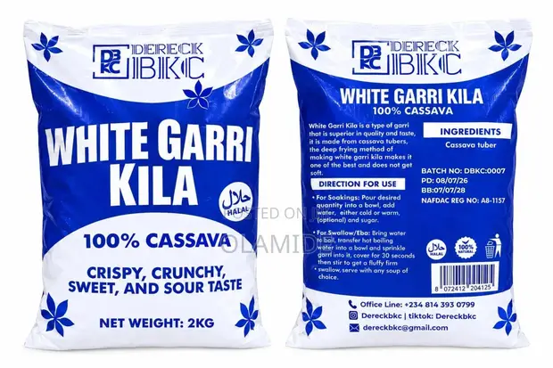 Dereck BKC Premium White Garri Kila (2kg) - 1