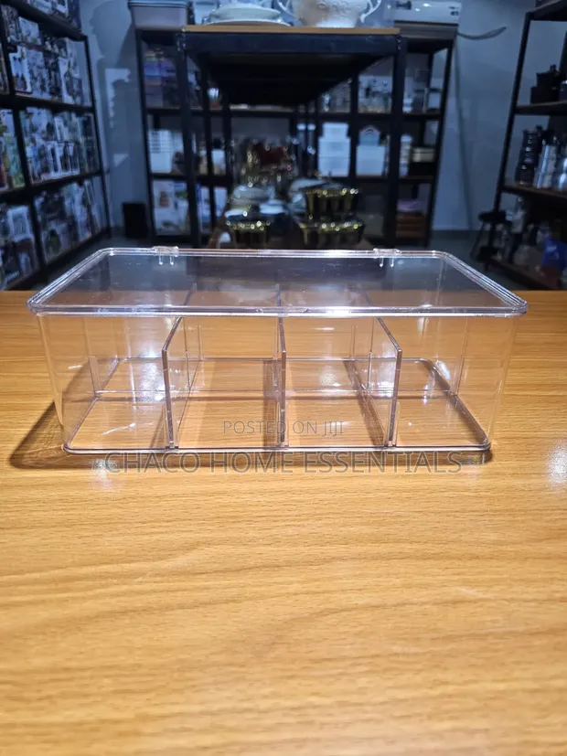 Acrylic 8-Compartment Tea Bag Organizer Box - 1