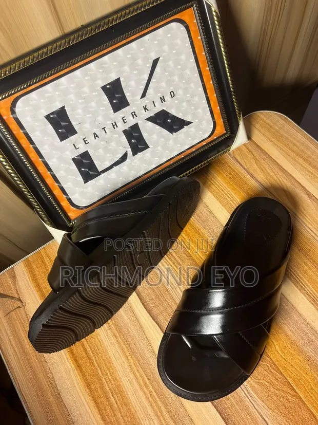 Handmade Original Leather Men's Slippers - 1