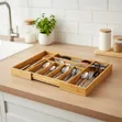 Wooden/Bamboo Cutlery Organizer Drawer Tray - 3