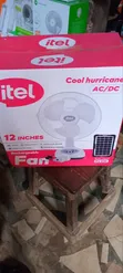Itel 12-Inch Rechargeable Table Fan with Panel and Bulb - 2
