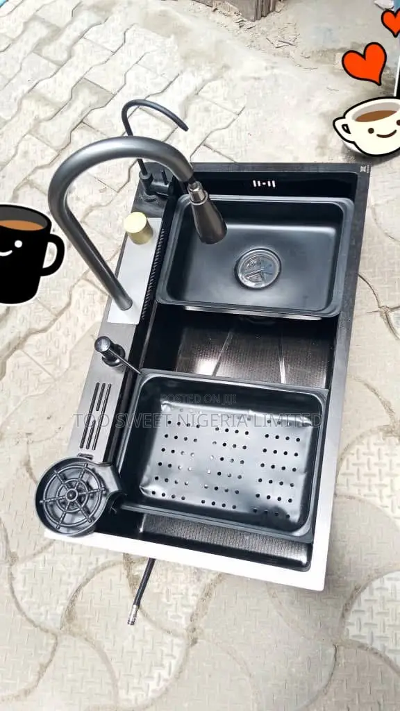 Executive Double Bowl Kitchen Sink with Seizing Pan - 1