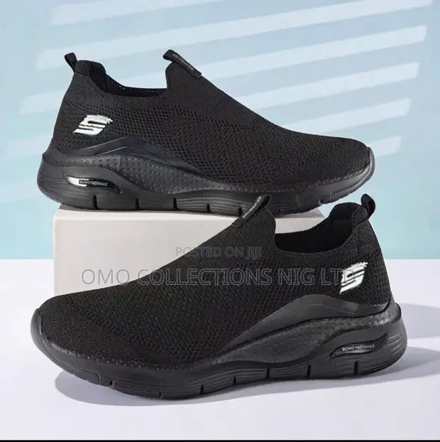 Premium Men's Black Slip-On Athleisure Sneakers - Sabon Kayayyakin - 1