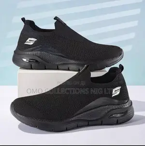 Premium Men's Black Slip-On Athleisure Sneakers - Brand New