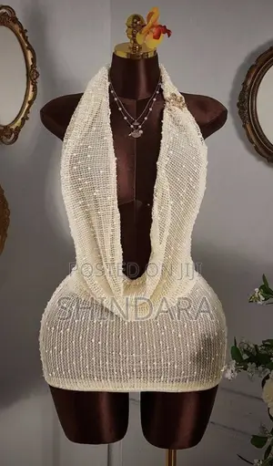 Women's Sheer Mesh Halter Mini Dress - Custom Made
