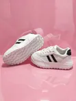 Huanqiu Sneakers masu salo - Fari da layuka baƙi - 3