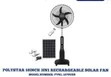 Polystar 18-inch 3-in-1 Rechargeable Solar Fan - 2