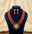 Red Candle Bead Jewelry Set - 2