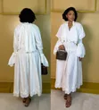 Voluminous Linen Lace Embroidery Skirt Set - 1