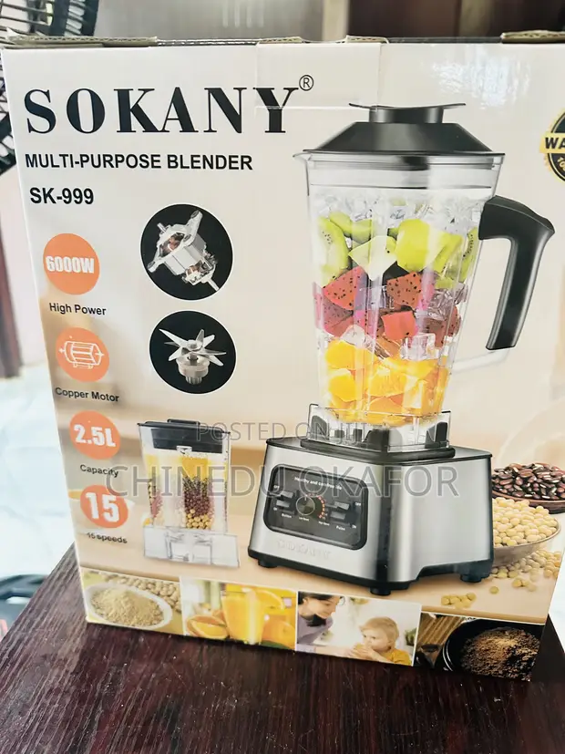 Sokany Professional Blender 3L Silver - 1