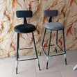 Modern Counter-Height Bar Stools (Black/Grey) - 3