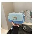 Mini Blue Shoulder Bag - Faux Leather - 1