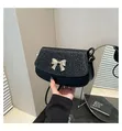 Mini Blue Shoulder Bag - Faux Leather - 2
