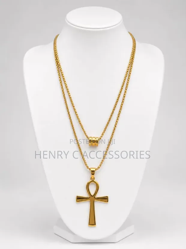 Unisex Stainless Steel Double Chain Necklace - 1