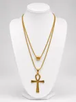 Unisex Stainless Steel Double Chain Necklace - 1