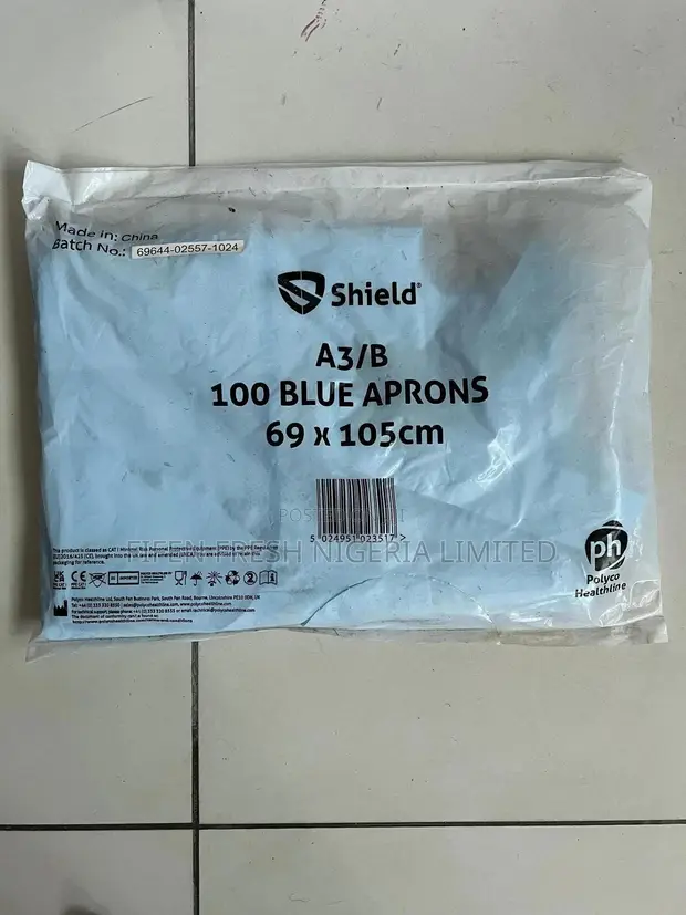 Blue Disposable Aprons - 100 Pack - 69x105cm - Polyco Healthline/Shield - 1