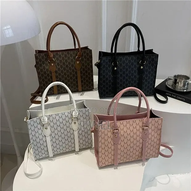 MK Medium Tote Bag - Brown Stripes - 1