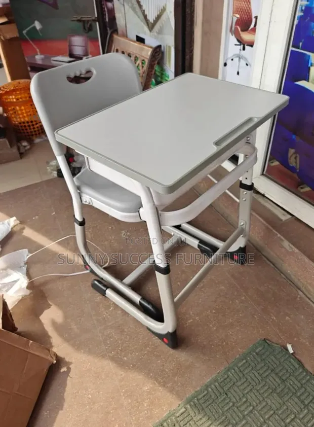 Brand New Student Desk and Chair with Storage - Grey/White - 1