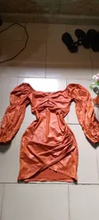 Camila Brown Leather Luxury Gown - 2