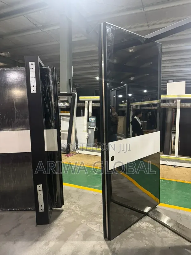 4ft x 8ft Black Composite Pivot Security Door - 1