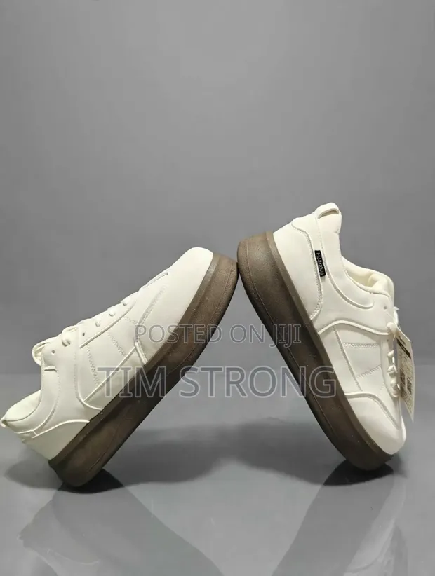 Cream Sneakers with Brown Premium Balance Sole - Unisex - 1