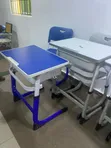 Wooden Writing School Desk with Locker - 1