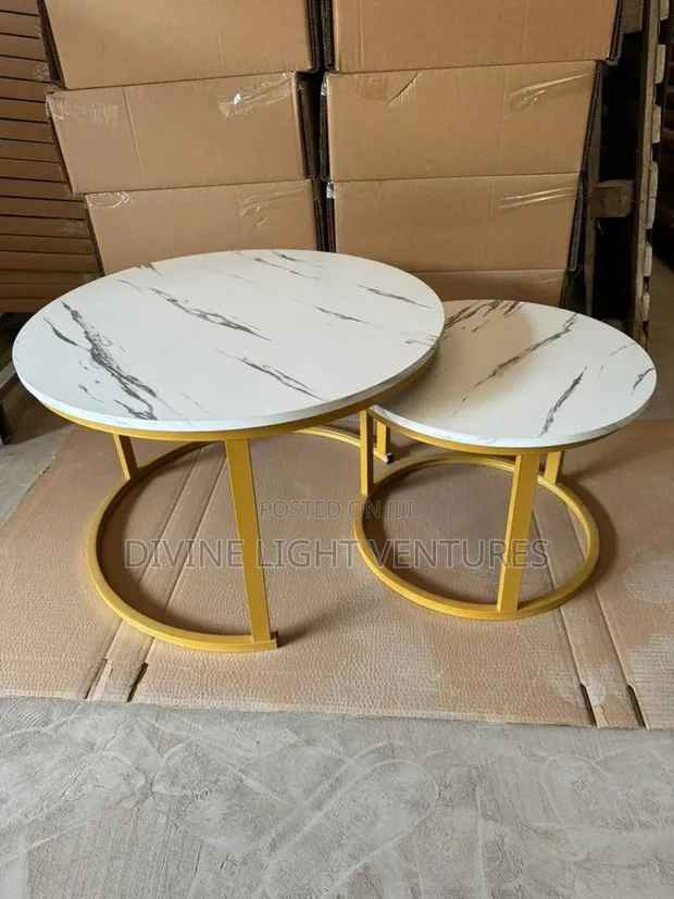 2-in-1 Marble Centre Table - 1