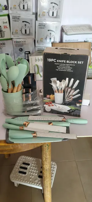 19-Piece Silicone Cooking Utensil Set with Knives and Board