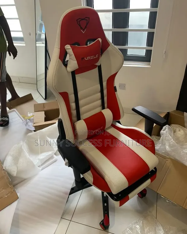 Brand New Gaming Chair with Footrest - Red - 1