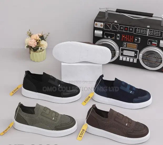 Iconic Men's Slip-on Sneakers - Black, Navy, Brown - 1