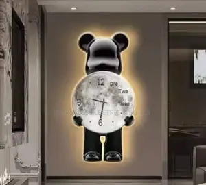 Aesthetic Bear LED Wall Clock Lamp