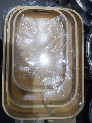Saitin Tray na Katako Mai Lardi guda 3