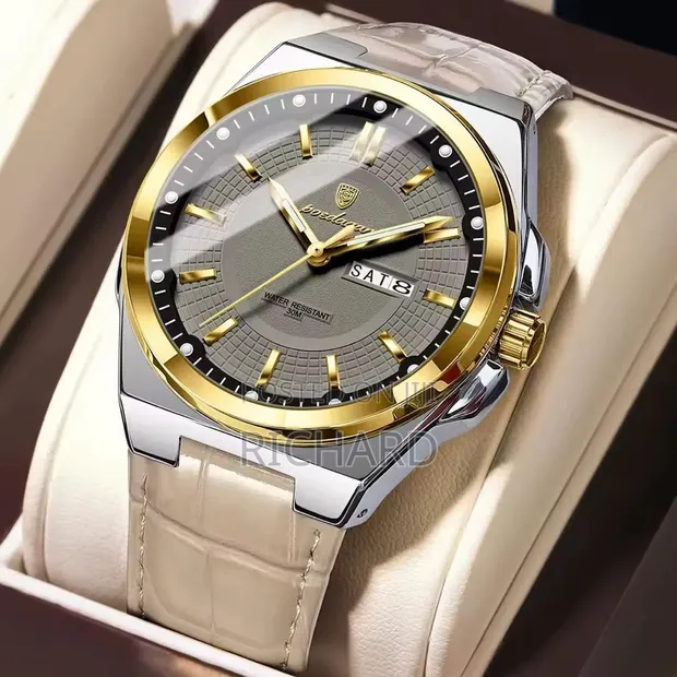 Poedagar Leather Wrist Watch for Men - 1