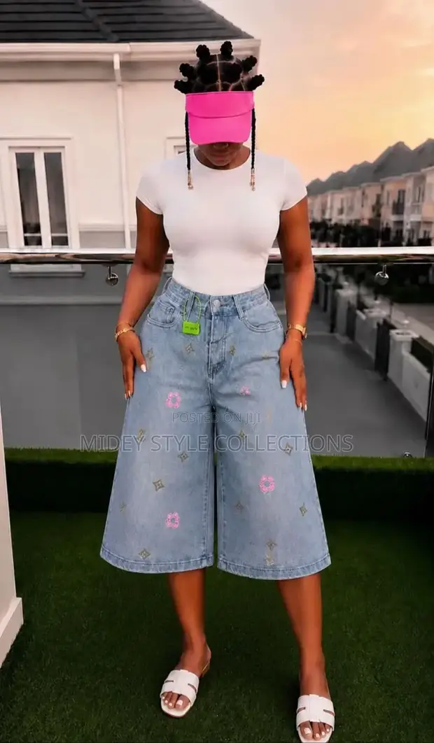 Zara Guntun Wando na Mata na Denim - Baby Blue - 1